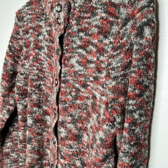 Woolrich Womens Cardigan Sweater Gray Red Marled Long Sleeve Mock Neck Med - Picture 4 of 10